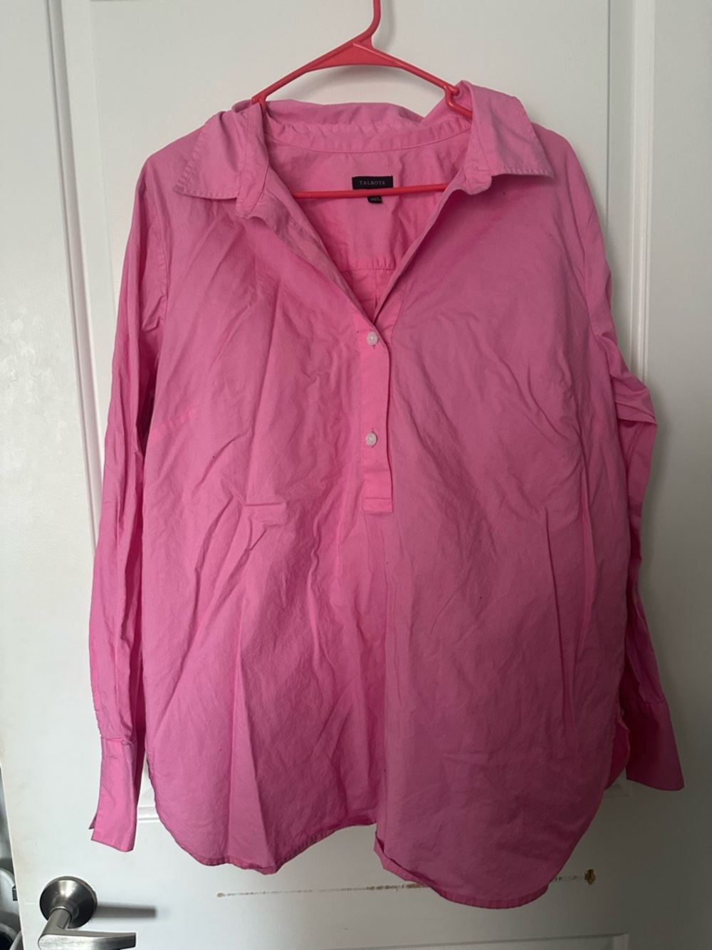 Talbots Bright Pink Button-Up Shirt